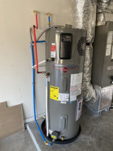 Large Rheem Platinum Hybrid Hot Water Heater Installed in a Home
